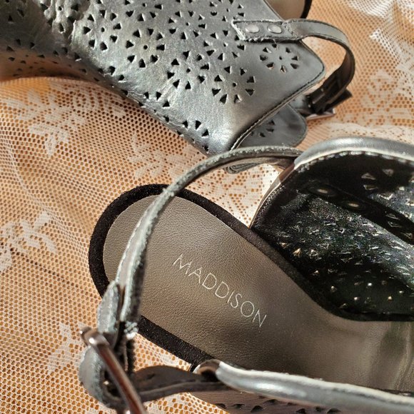 Maddison Womens Leather Heels, Black - Picture 2 of 7